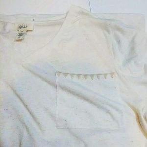 Style and Co Women Relaxed Fit Short Cuffed Sleeve Whip-Stitch Pocket T-Shirt XL